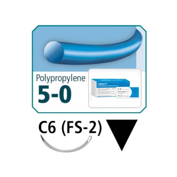 Polypropylene Suture 5-0, FS2 (C6), 12PK