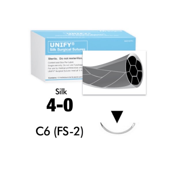 Silk Suture, 4-0, FS2 (C6), 12PK