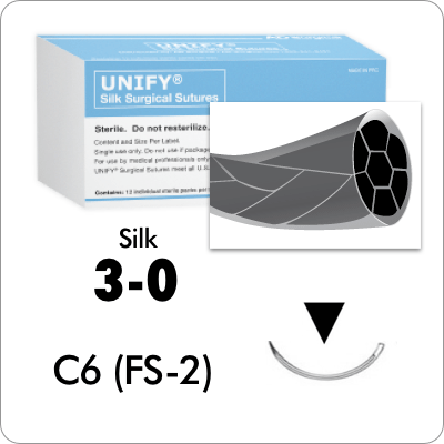 Silk Suture 3-0, FS2 (C6), 12PK